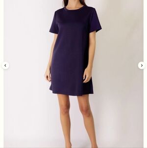 P Cill The Etta Short Sleeve Blue Dress With Pockets - M